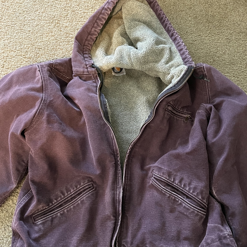 Carhartt Sandstone  Duck Jacket older  Vintage VTG 90s Y2k Chore Coat plum